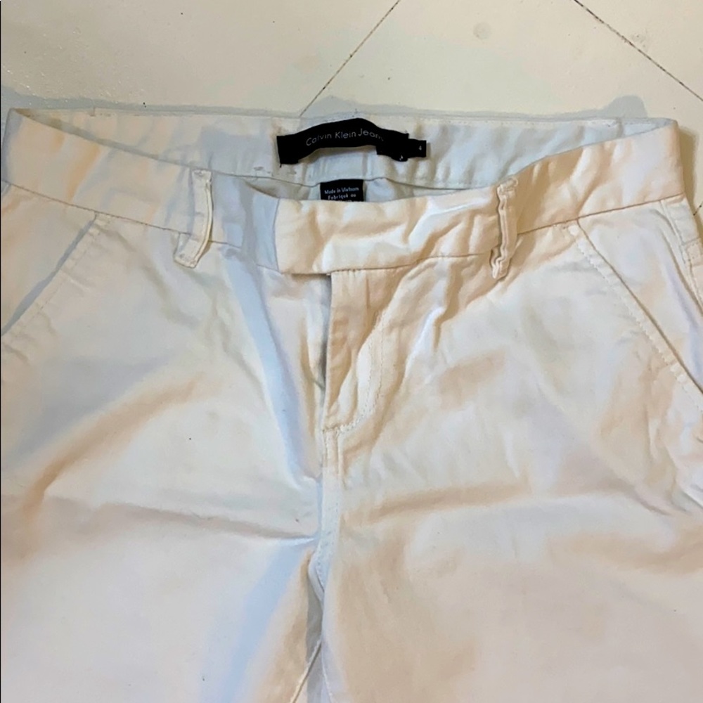 Calvin Klein Cropped Pants Size 4 White